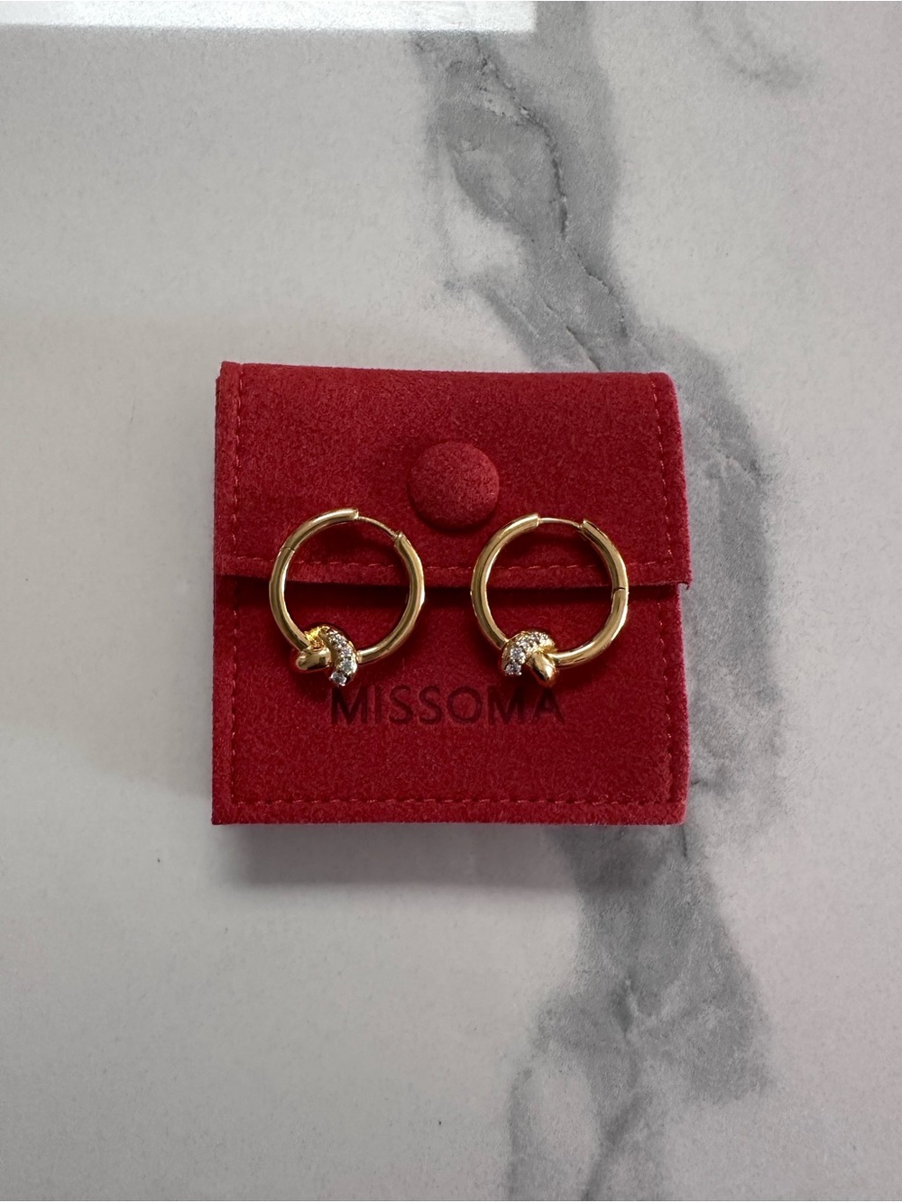 Lucy Williams Pavé Knot Small Hoop Earrings